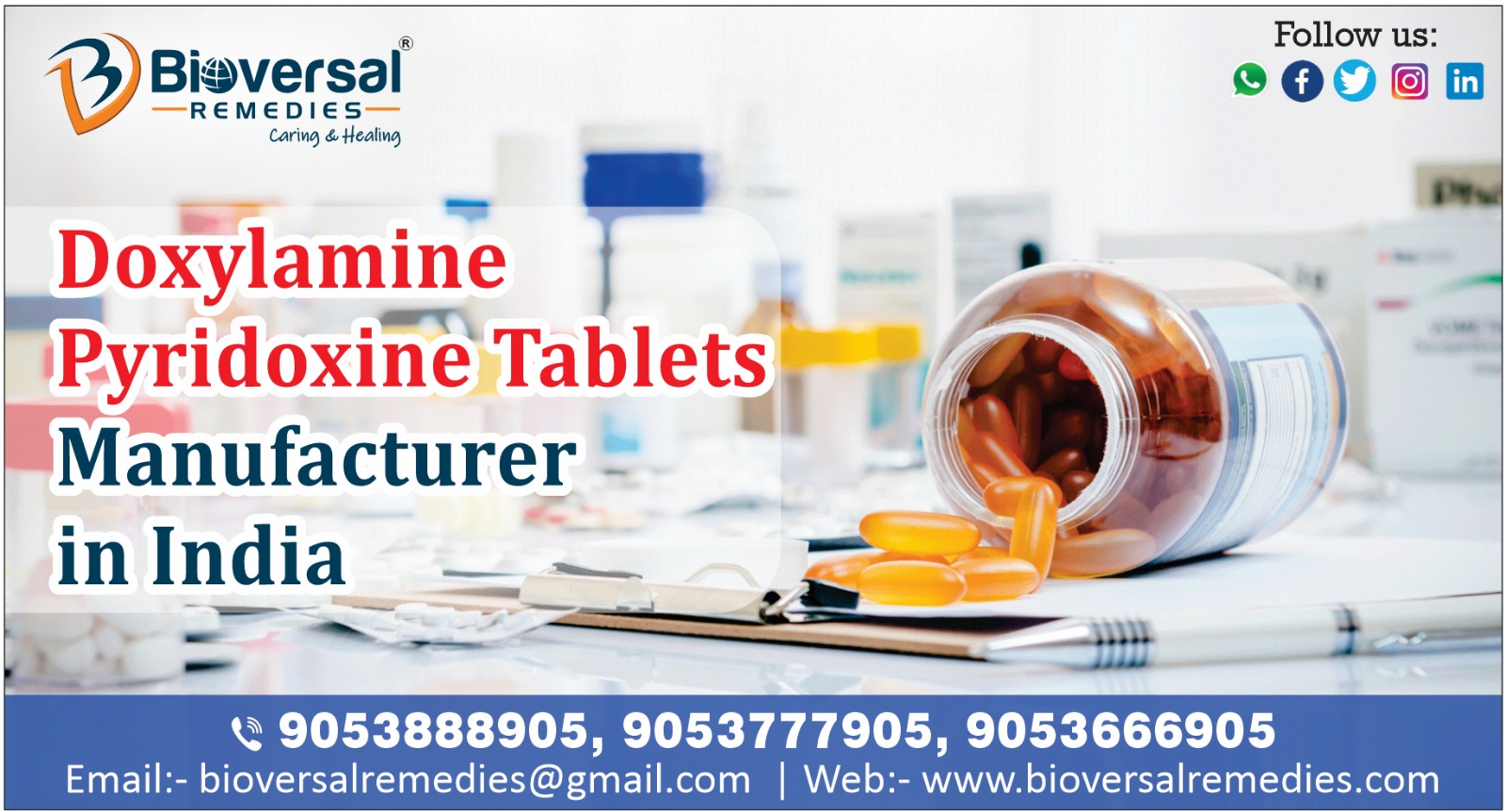 Doxylamine Pyridoxine Tablets Manufacturer in India